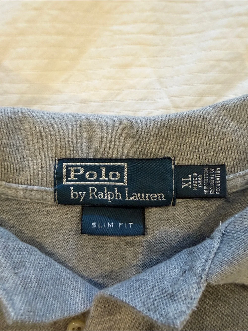 Ralph Lauren Men’s Light Gray Polo with Navy Pony